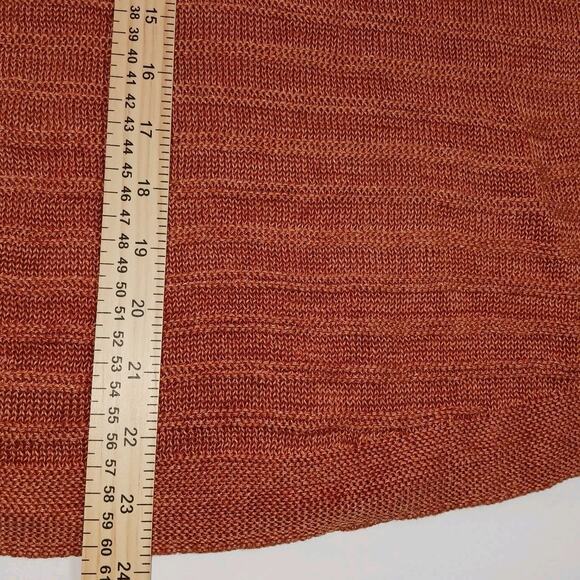 Talbots Linen Cable Knit Sweater Vest Boat Neck Orange XL Boho Beach Preppy EUC - Picture 5 of 6
